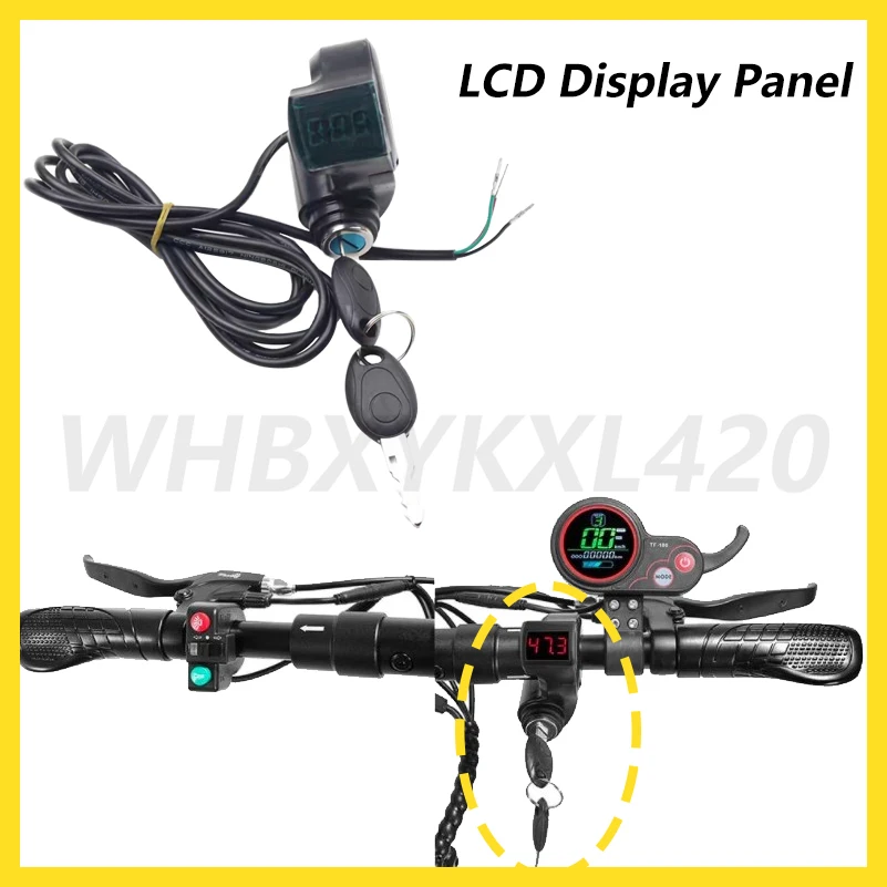 Electric Scooter Thumb Throttle Voltmeter Digital Voltage Display Switch Power with Key Lock for KUGOO M4 Pro Accessories