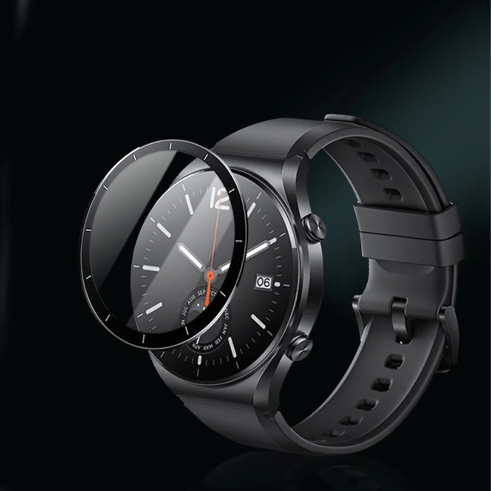 2Pcs Screen Protector Film For Xiaomi Watch S1 Anti-scratch HD Tempered Film Smartwatch 3D Curved Composite Film Accessory