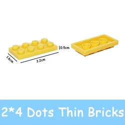 2x4 Dot Plate MOC Assemble Particles DIY Building Blocks 2*4 Figures Bricks Educational Creative Toy for Kid 3020