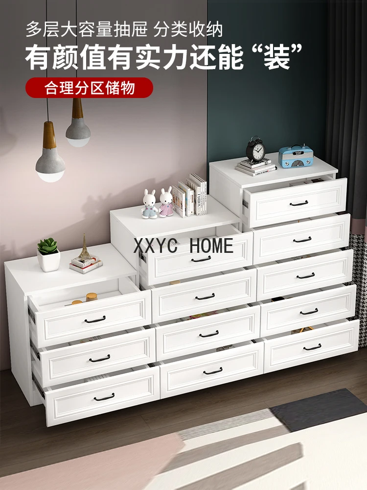 Minimalist Bedroom White Chest of Drawers Home Storage Cabinet Living Room Three Four Five Drawer Locker TV Chest of Drawers K2