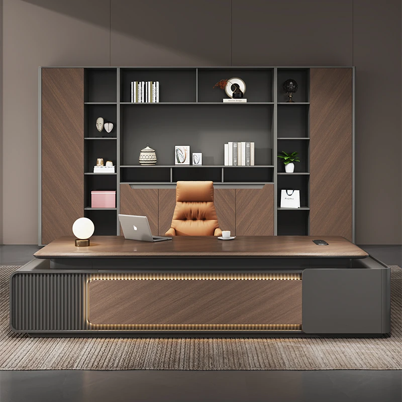 Boss table, desk, light luxury, high-end office, modern minimalist manager, supervisor table, high-end desk furniture