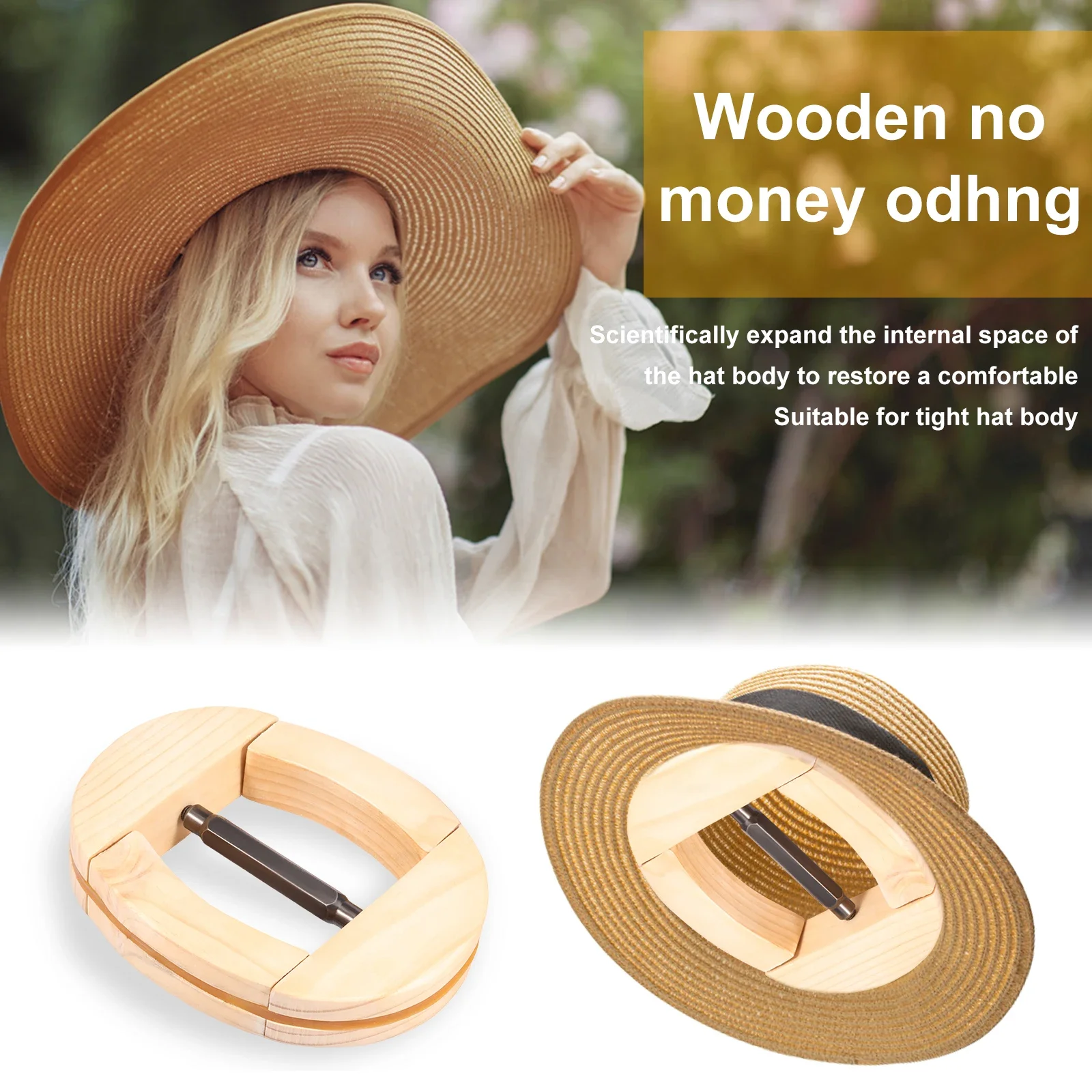 Repacego 4 Way Wood Cowboy Hat Stretcher Versatile Baseball Hat Shaper Cap Shape Maintainer Premium Fedora Hat Rack for Home