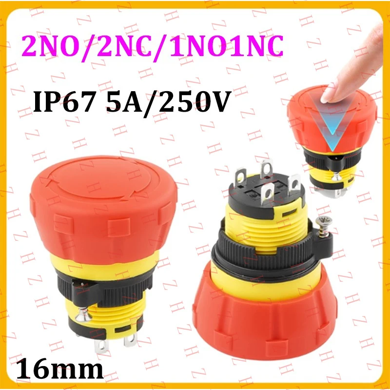 

Кнопка аварийной остановки U+ 16 мм, красная, грибовидная, IP67, 5А/250В【Оптовые продажи, сообщите продавцам】