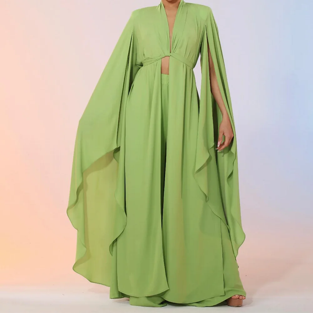 

High Quality and Modern Straight V-Neck Long Sleeves Evening Dress Floor Length Saudi Arabia 2024 Custom Size Party Gowns