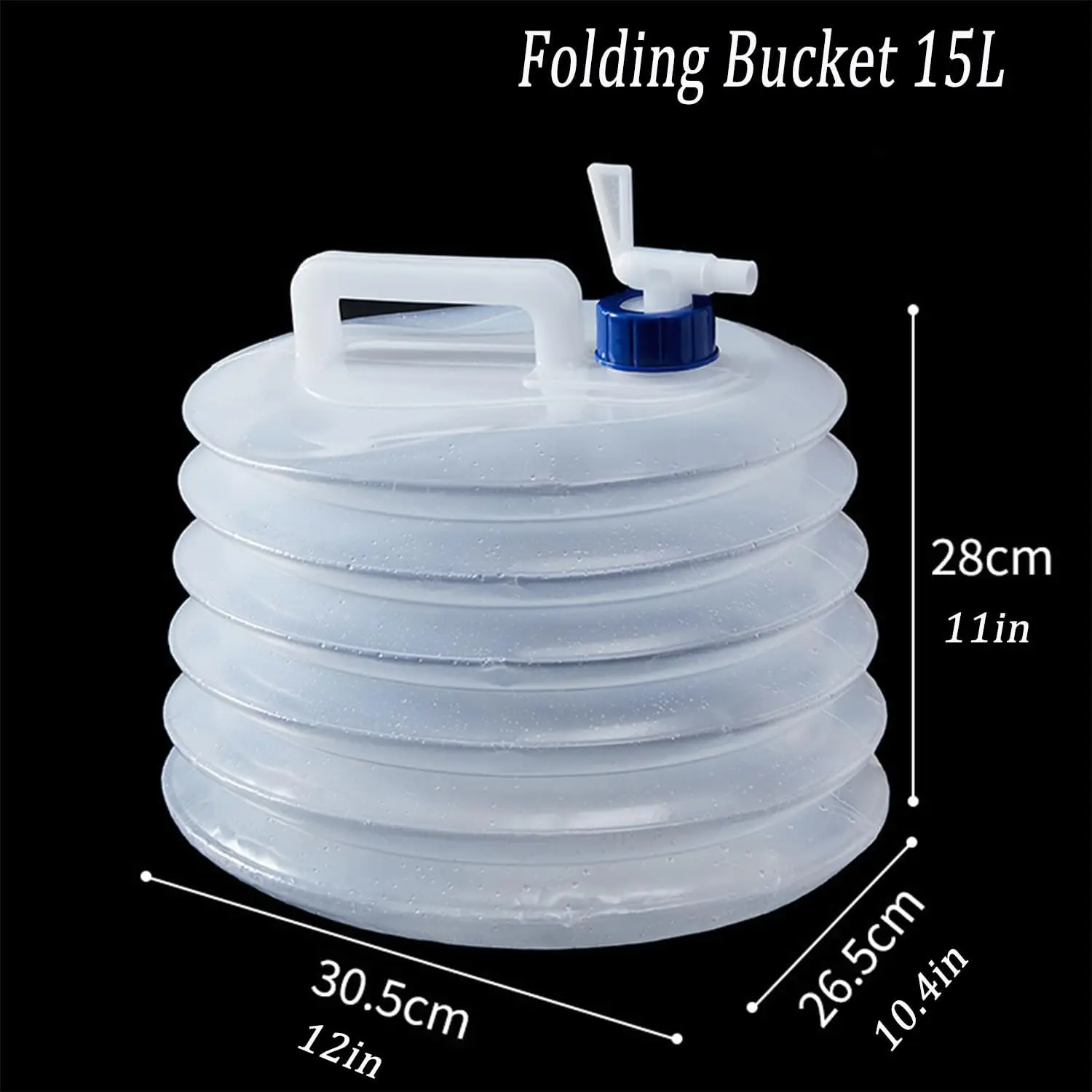 Car Folding Water Bottle Outdoor Camping Travel Drinking Bags With Tap Food Grade PE Water Storage Bucket 15 Liters