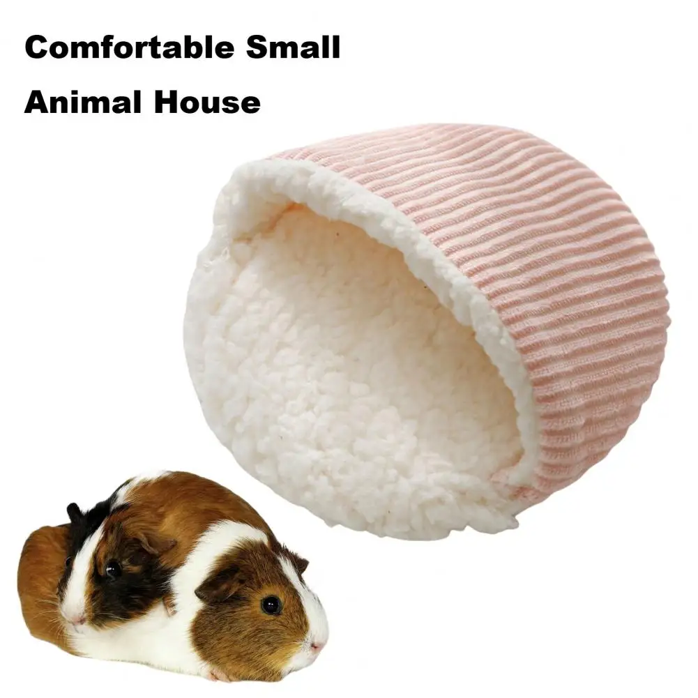 Stable Shape Pet Nest Cozy Small Pet Cave Bed for Guinea Pigs Rabbits Hamsters Soft Fleece Nest House for Hedgehogs for Dwarf