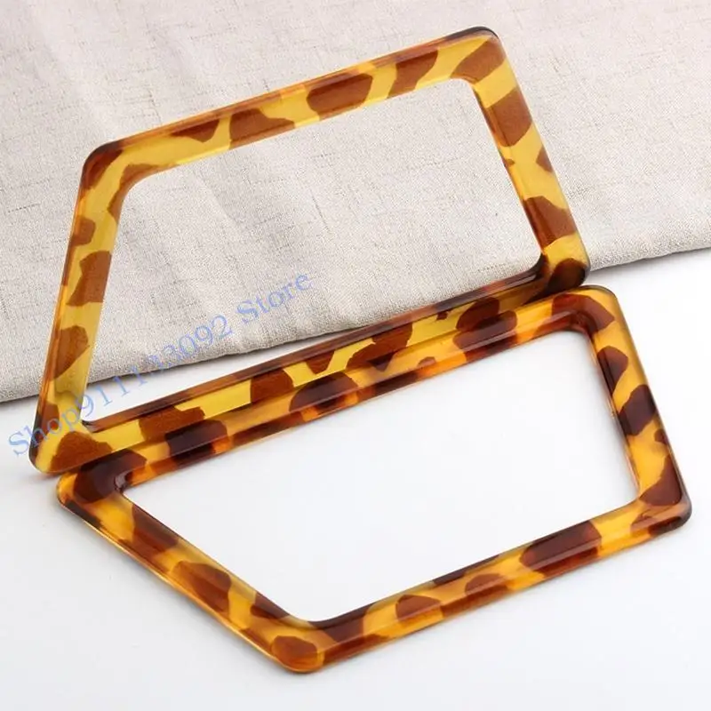 

H9ED Trapezoid Shaped Handles Replacement Resin Purse Handbag Handle for Handmade Crocheted Bag