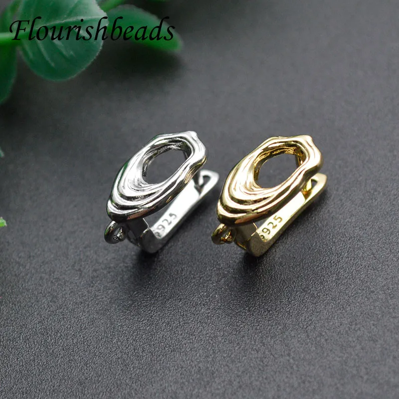 Oval Hollow Gold Rhodium Plated Nickle Free Anti Rust Earring Hooks Handmade DIY for Jewelry Making Supplier 30pcs