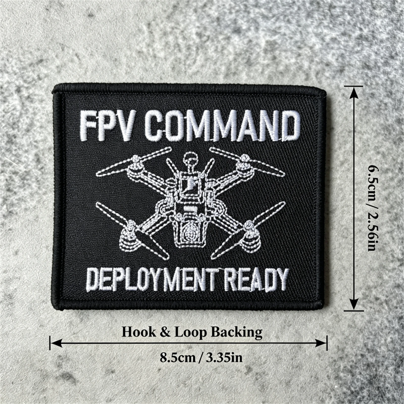 FPV Command Drone Tactical Patch Deployment Ready Embroidered Hook & Loop Morale Badge for Backpack Vest Gear