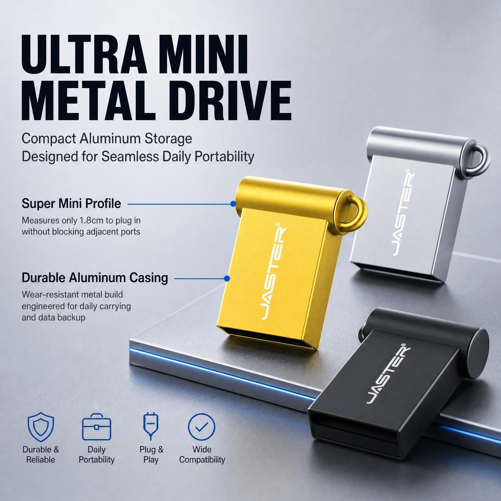 Free Custom Logo USB Flash Drive 128GB Super Mini Metal Pen Drive Personalized Customization Memory Stick Business Gift U Disk