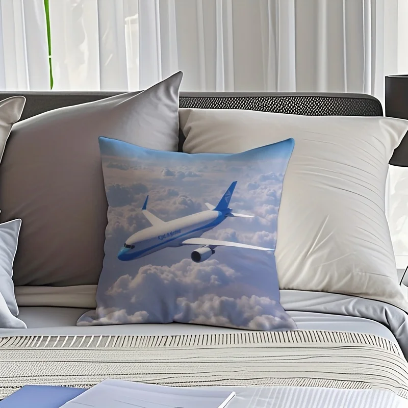 1pc Airplane Pillow Cover, Ideal Birthday Gift for Friends, Home Decor for Bedroom & Sofa, No Pillow Insert
