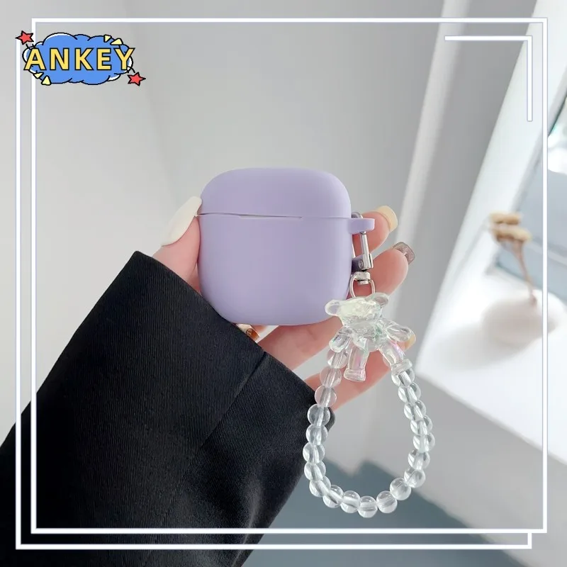 

Чехол для Huawei FreeClip 2, защитный силиконовый чехол с милым медвежонком, подвесная цепочка, чехол для наушников Bluetooth