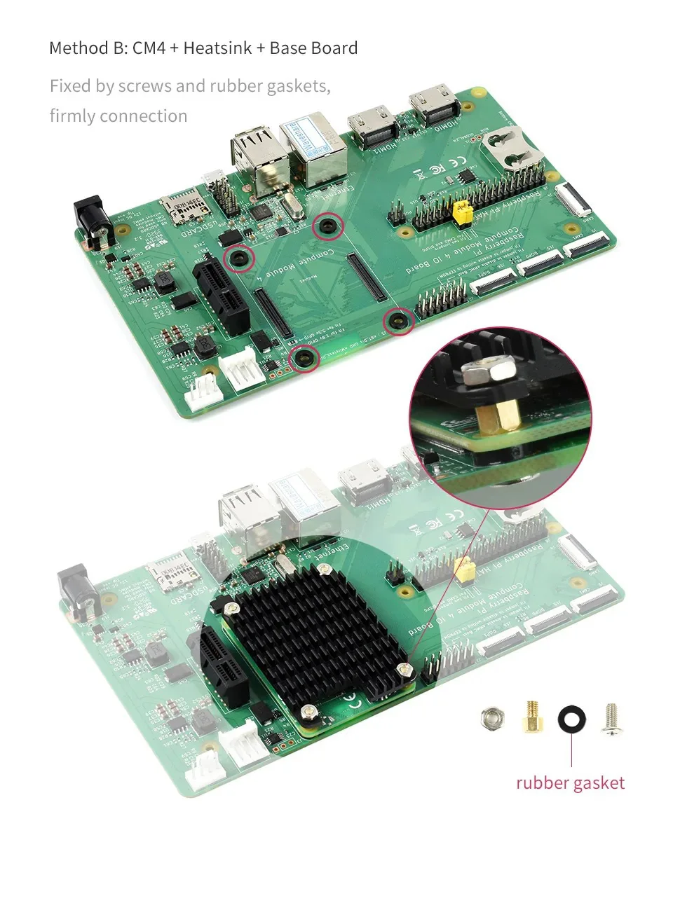

Радиатор для Raspberry Pi CM4 из алюминиевого сплава с силиконовыми термопрокладками, быстрая установка, 55x40x5 мм