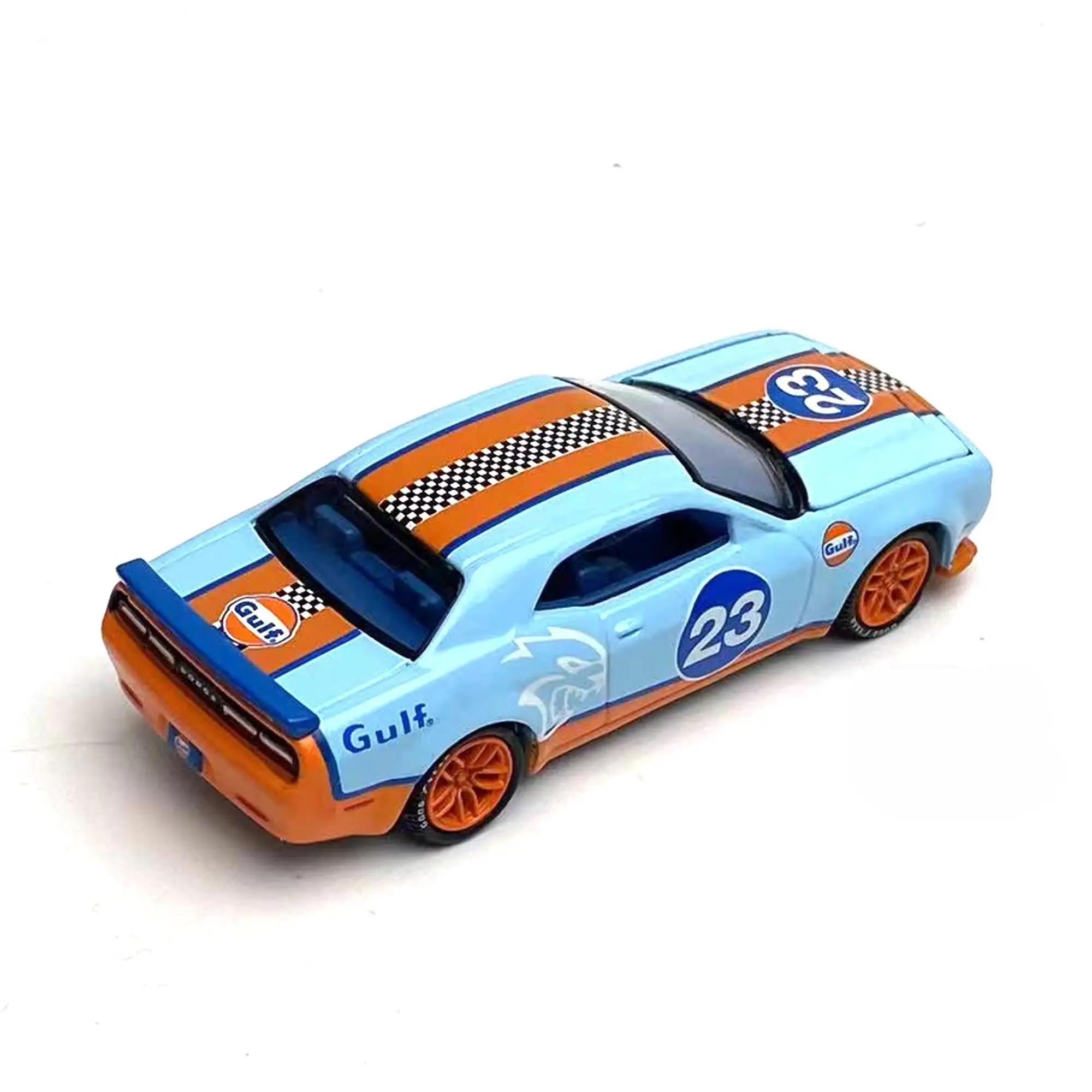 Auto World 1/64 AW 1/64 2019 Dodge Challenger Hellcat SRT Gulf Oil Die-cast alloy car model collection display child gift