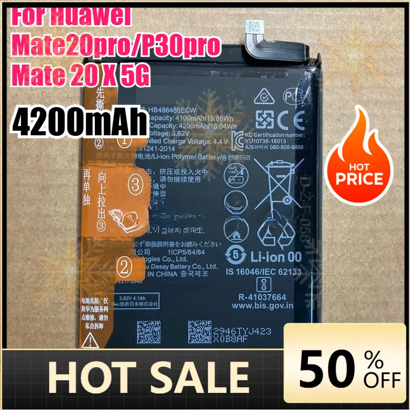 SWZY 4200mAh HB486486ECW Is Suitable for Huawei Mate20pro/P30pro Mate 20 X 5G Mobile Phone Battery