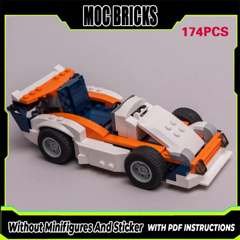 

Модель гоночного автомобиля MOC, конструктор из строительных блоков, открытый картинг, модульная технология, подарки, праздничный набор для сборки, детские игрушки