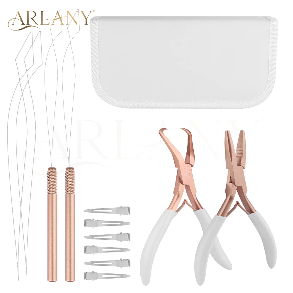 

ARLANY набор плоскогубцев для наращивания волос для шитья микробусинок, плоскогубцы для наращивания волос для наращивания волос с мишурой и перьями