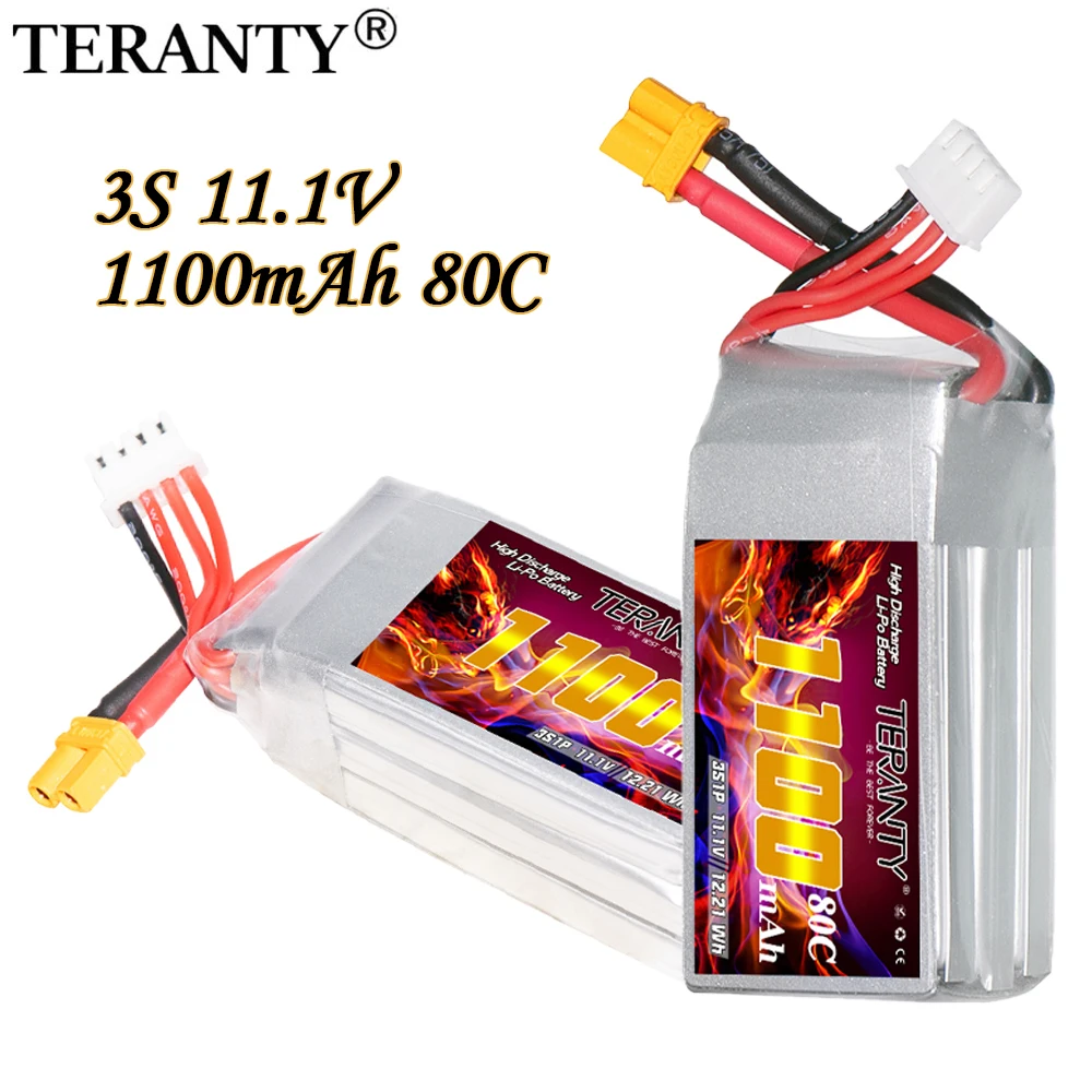 TREANTY 1100mAh 3S 80C/160C 11.1V Indoor Traversing Aircraft Model FPV High magnification Long Range Lithium Battery