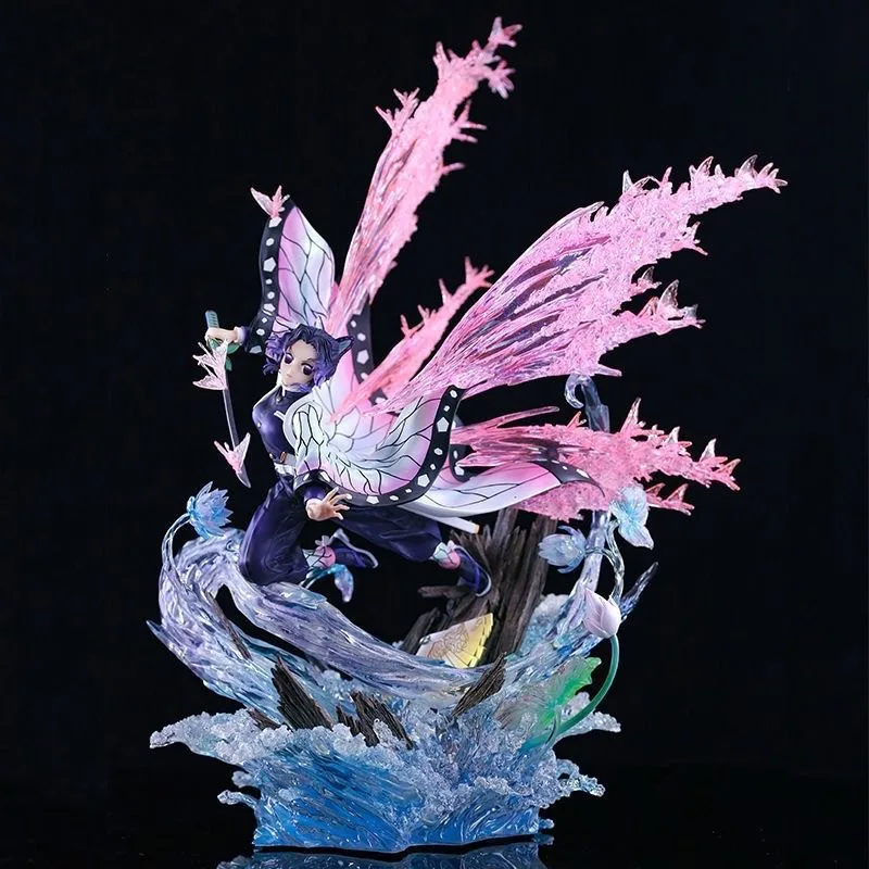 

31cm Kochou Kanae Anime Figure Demon Slayer Double Head Statue Scene Boxed Model Static Decoration Desktop Collect Figurine Toys