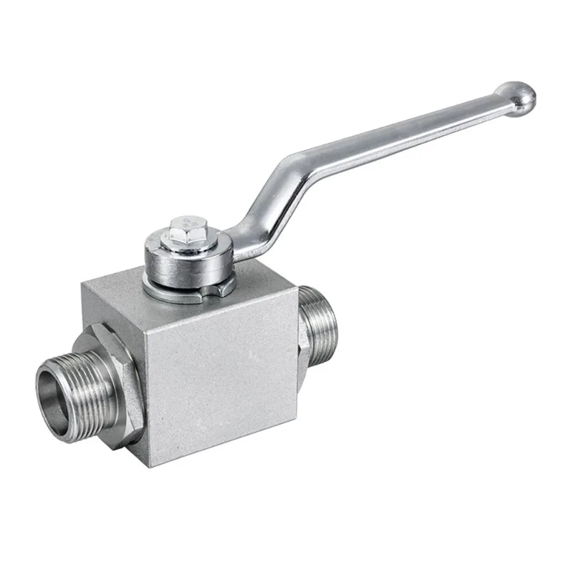For High Pressure Hydraulic Ball Valve, Two-Channel External Thread 31.5 MPA 50 MPA Metric Imperial Carbon Steel