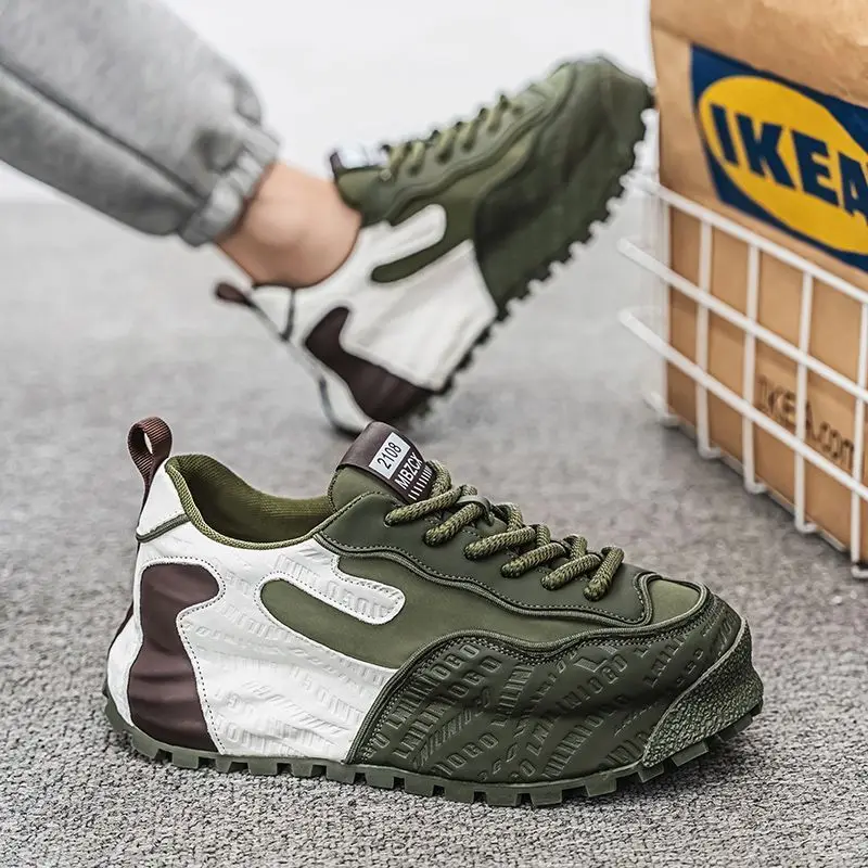 أحذية رياضية رجالية فاخرة لكرة السلة منصة كلاسيكية إسفين أحذية رياضية سميكة الدانتيل يصل الصالة الرياضية Tenis حجم كبير 47 48 - أحذية فاخرة للرجال #1