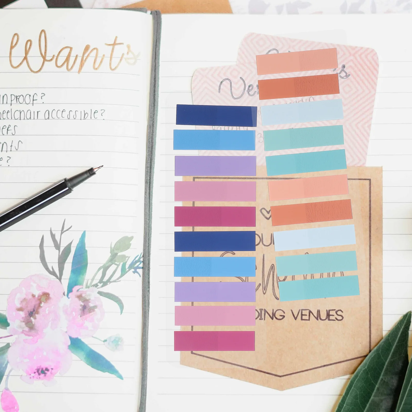 

1600Pcs Colorful Paper Sticky Tabs Index Page Markers Book Reading Accessories for Office School Use Sticky Tabs