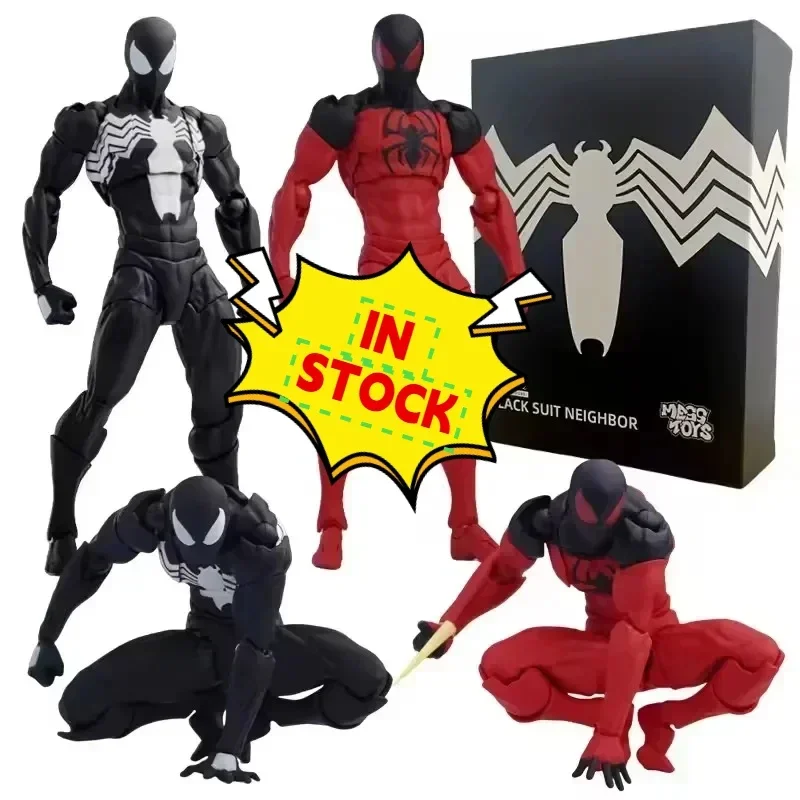 In Stock Fast Delivery Hot Sale Mess Toys Anime Collectible Action Figures Symbiote Spiderman Black Suit Neighbor Scarlet Spider