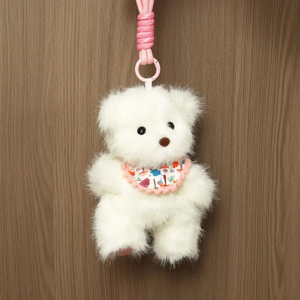 Paquete de Material babero oso colgante de felpa DIY muñeca de dibujos animados DIY Material colgante paquete de juguetes hecho a mano babero oso muñeco de peluche