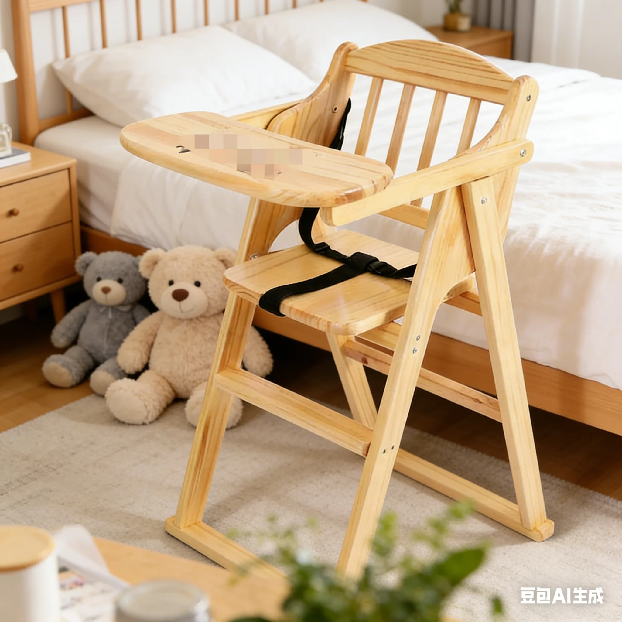 aoliviya-modern-light-carbonized-solid-wood-baby-dining-chair-with-foldable-childrens-high-stool-seat-for-toddler-bb-eating-home