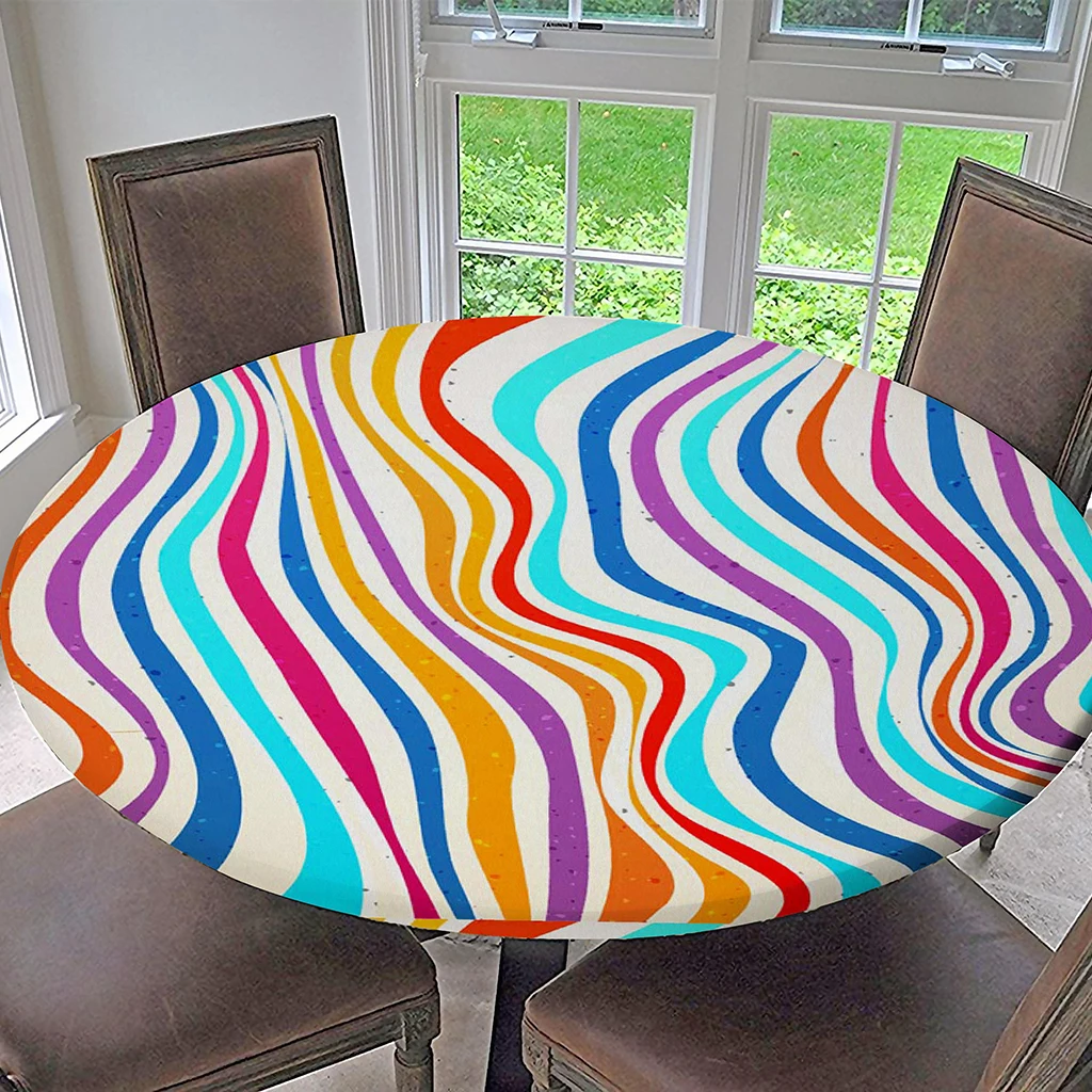 Polyester Tablecloths - 43inch or 59inch Round Fitted Table Cloth Cover