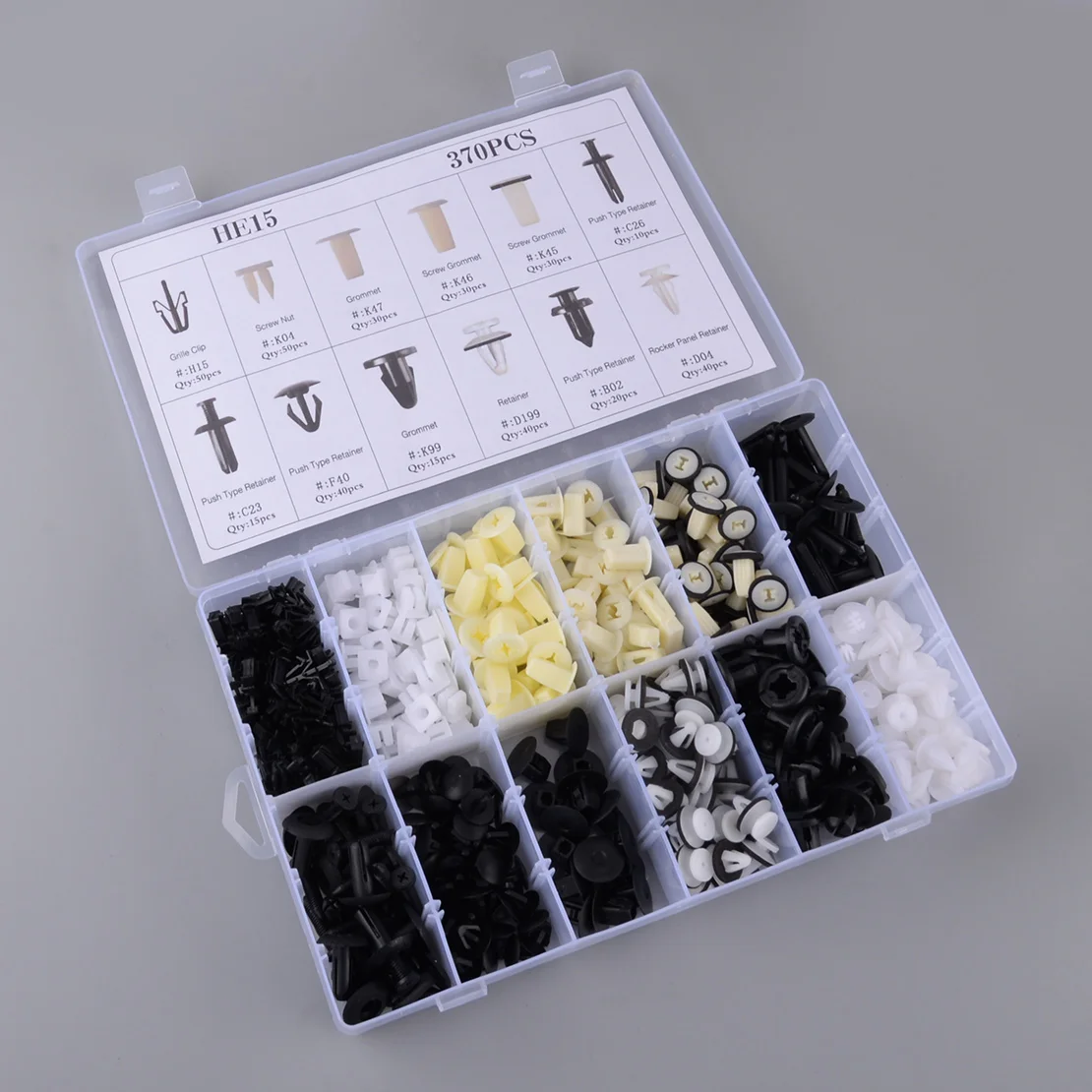 

90467-13011 MB153825 370 шт. отделочные фиксаторы для панели бампера, застежки для корпуса, аксессуары для Mitsubishi Nylon