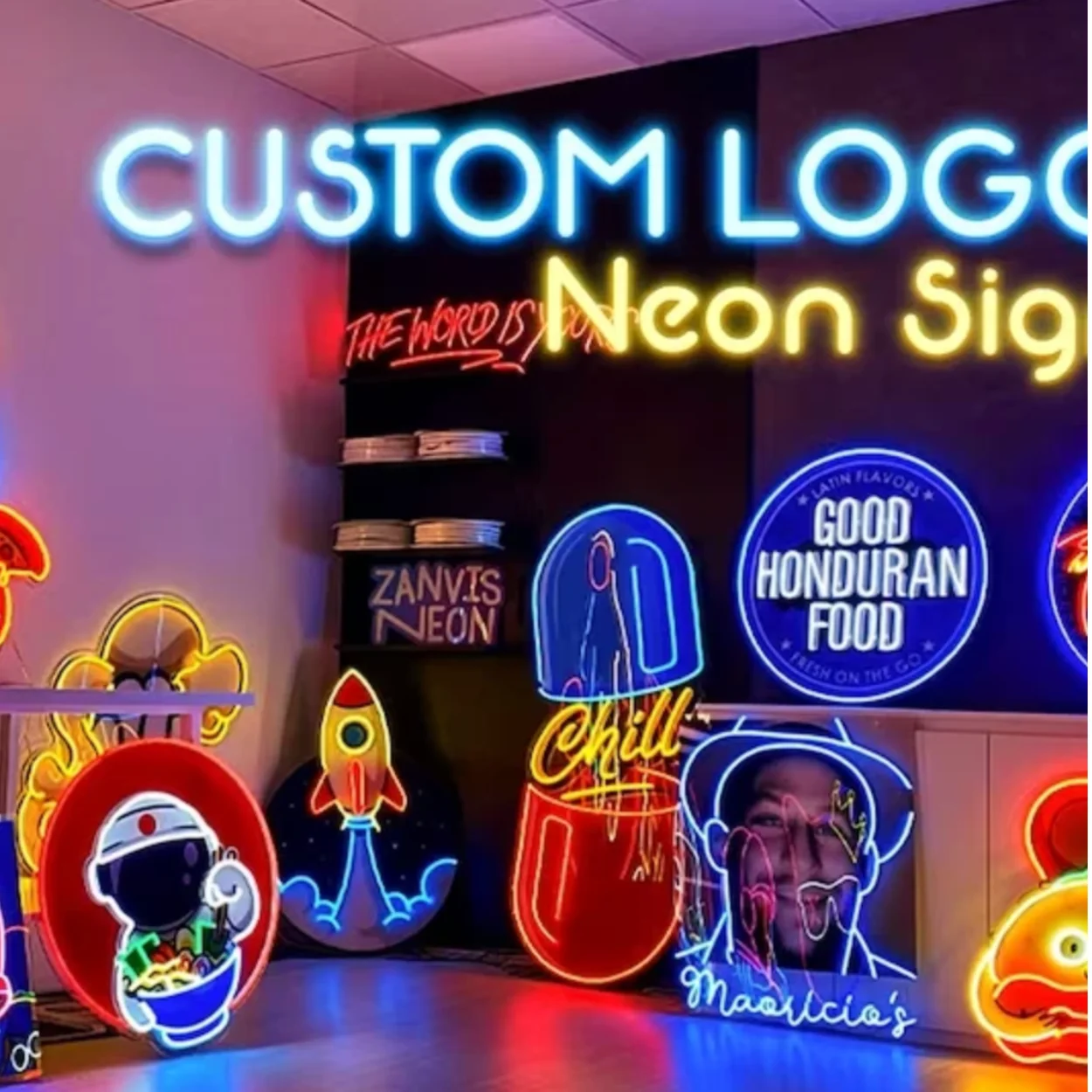 Handcrafted High-density Custom LED Neon Sign for Boutique Storefront with Frosted Acrylic Backing