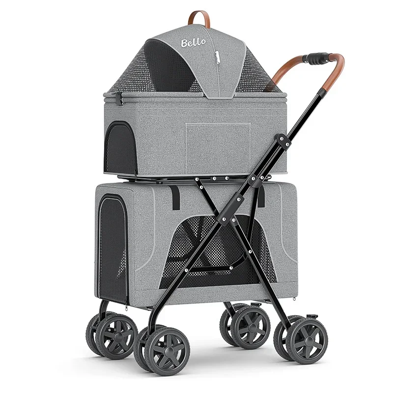 

Pet strollers Lightweight Folding Double Layer Pet Trolley case Dog cat travel outdoors stroller carry on Puppy Pet Cat Cage