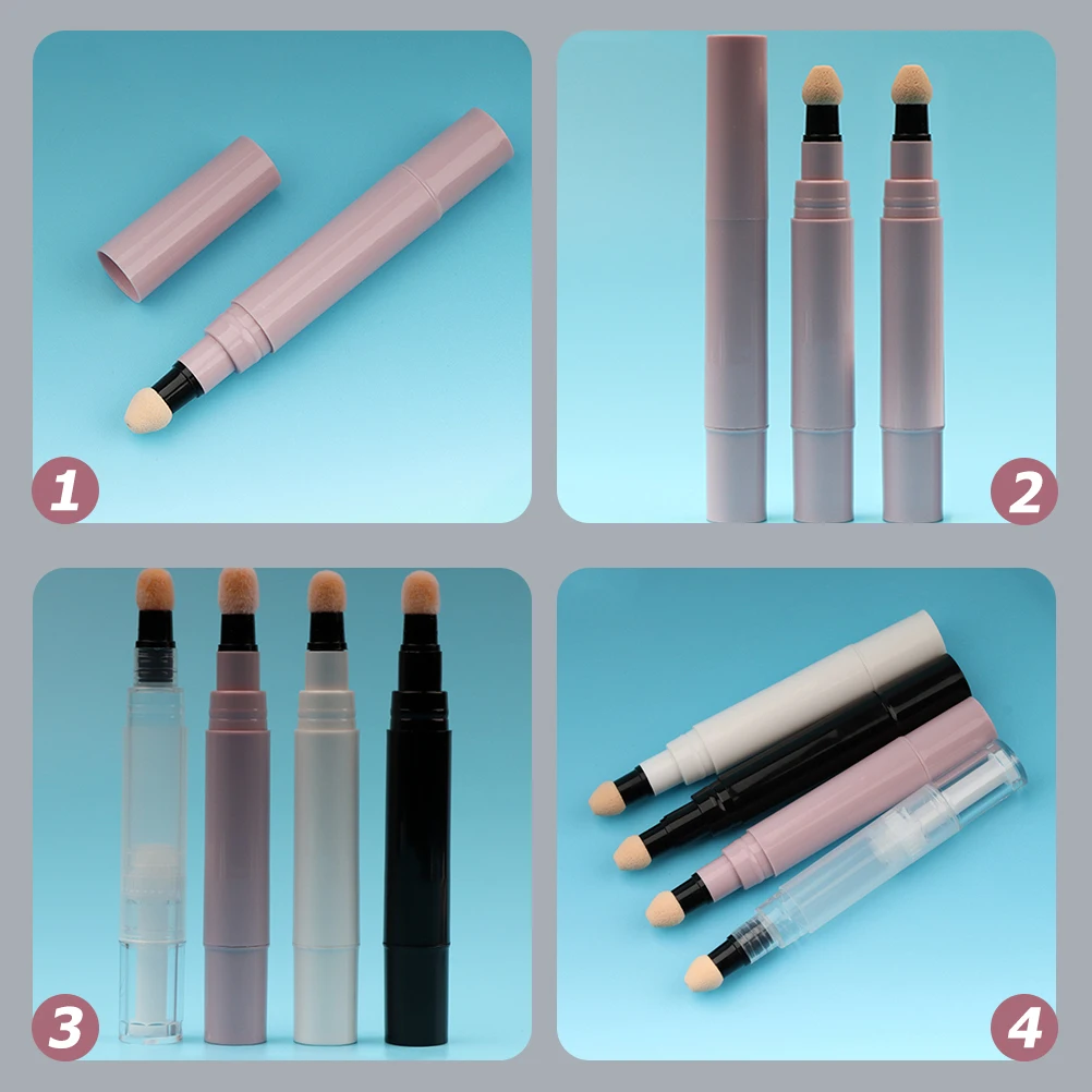 

4 Pcs Blush Refillable Containers Portable Lip Gloss Bottles Refillable Bottles Mini Blusher Holders Colors