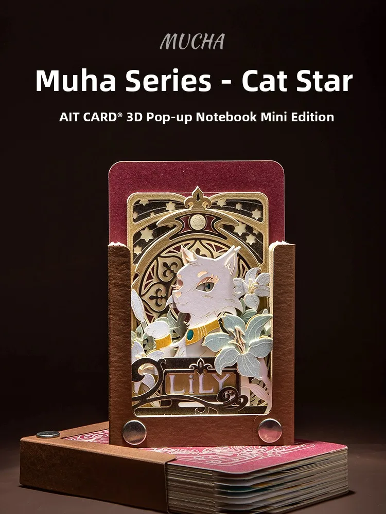 3d-猫ティアオフノートブックかわいいクリエイティブ文化文具-ait-カード手で切れるメモ帳素敵な漫画アニメ誕生日ギフト