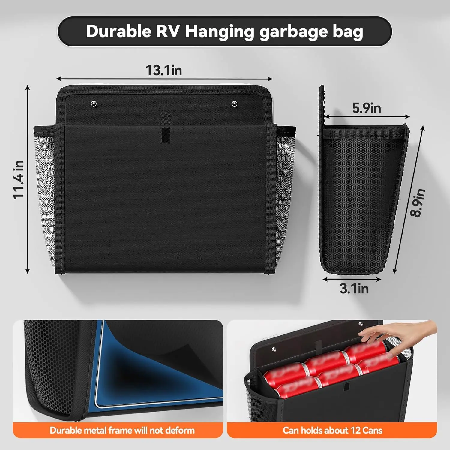1pc RV ドアバック収納袋壁掛け黒プラスチック収納靴袋キャンピングカーキャラバンキャンピングカー RV アクセサリー