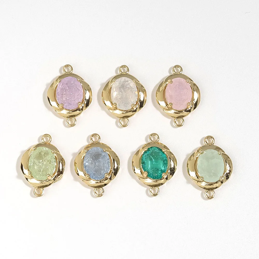 

30pcs/ Bag New design retro geometric crystal zircon gemstone connector jewelry necklace bracelet DIY accessories