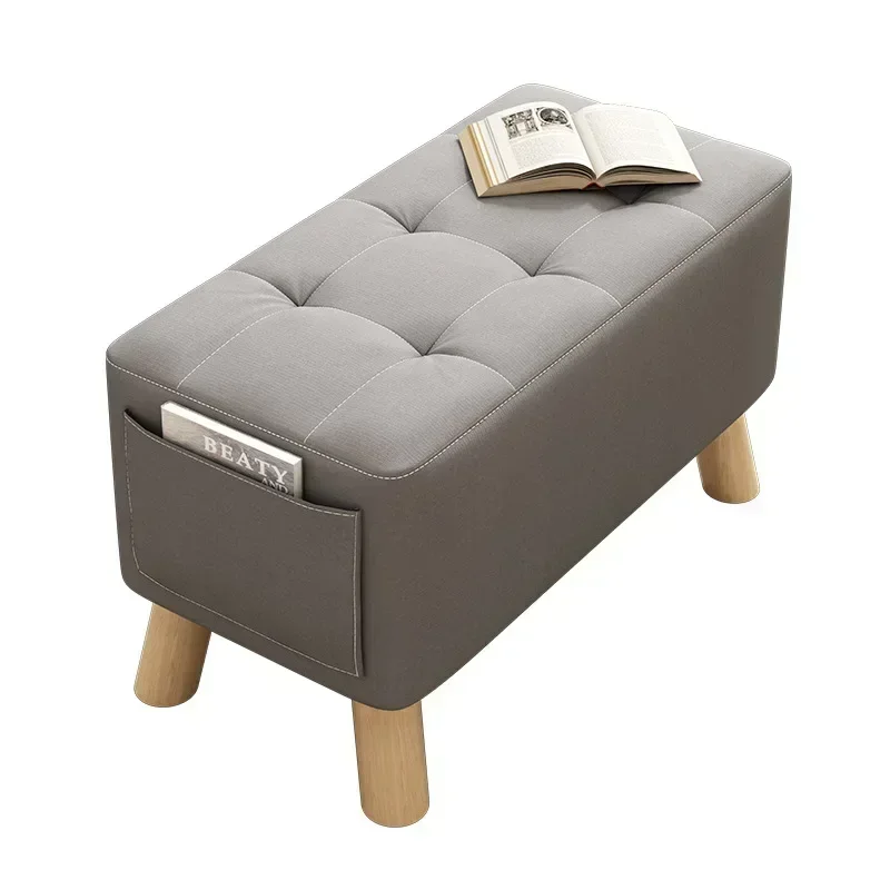 

Solid Wood Small Shoe Stool - Simple Square Bench for Entryway Living Room Bedroom Tea Table