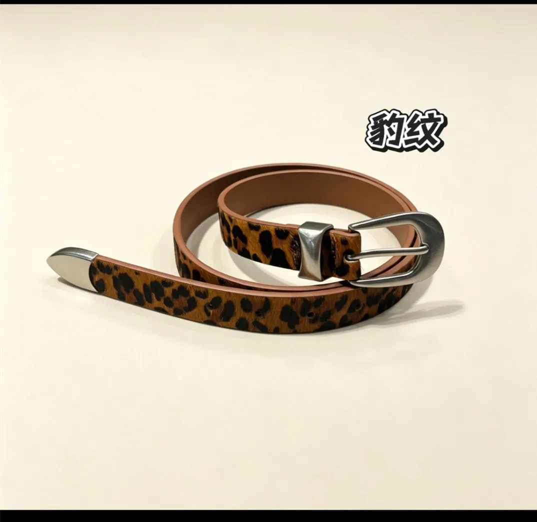 2026 New  2.5cm Wide Women's Fashion Belt in Genuine Leather,Zebra, Leopard, and Cow Print.Not PU, Not Microfiber