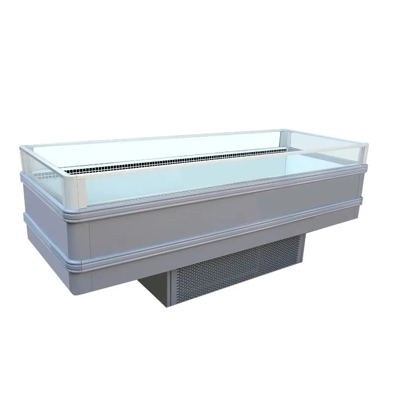Customized Dairy Merchandising Unit Supermarket Island Frozen Display Freezer with Central Cooler