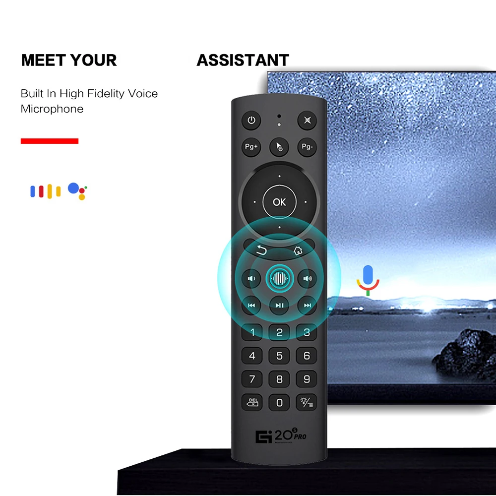 G20S Voice Remote Control 2.4G Wireless Air Mouse 2.4G Wireless Gyroscope IR Learning for Android TV Box H96 Max X3