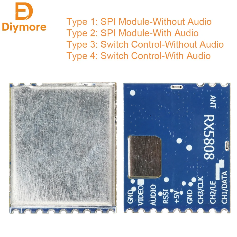 RX5808 4.9G-5.8G Audio Receiver SPI Control Wireless Audio Video Receiving Module  for FPV Systems RC DIY Electronic Kit