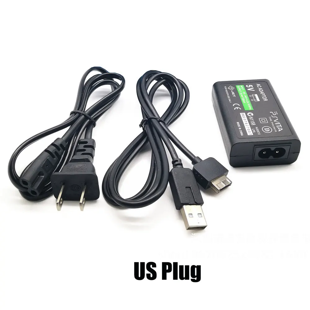 1세트 EU US 플러그 홈 충전기 전원 공급 장치 5V AC 어댑터 USB 충전 케이블 코드 PSVita PS Vita PSV 1000 게임 액세서리용