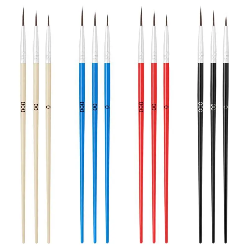 10 Pcs Set Nylon Hair Hook Line Digital Oil Paint Brush Doll Plaster Children's Ceramic Painting Brush Tracing Pen Art Supply