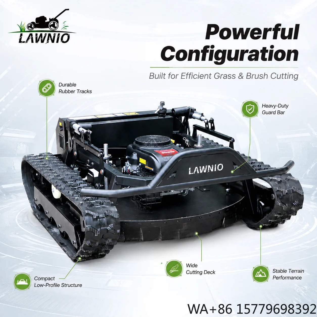 CE EPA Remote Control  Mower Factory Supply Crawler Grass Cutter for Farm Orchard Garden Yard  Mower
