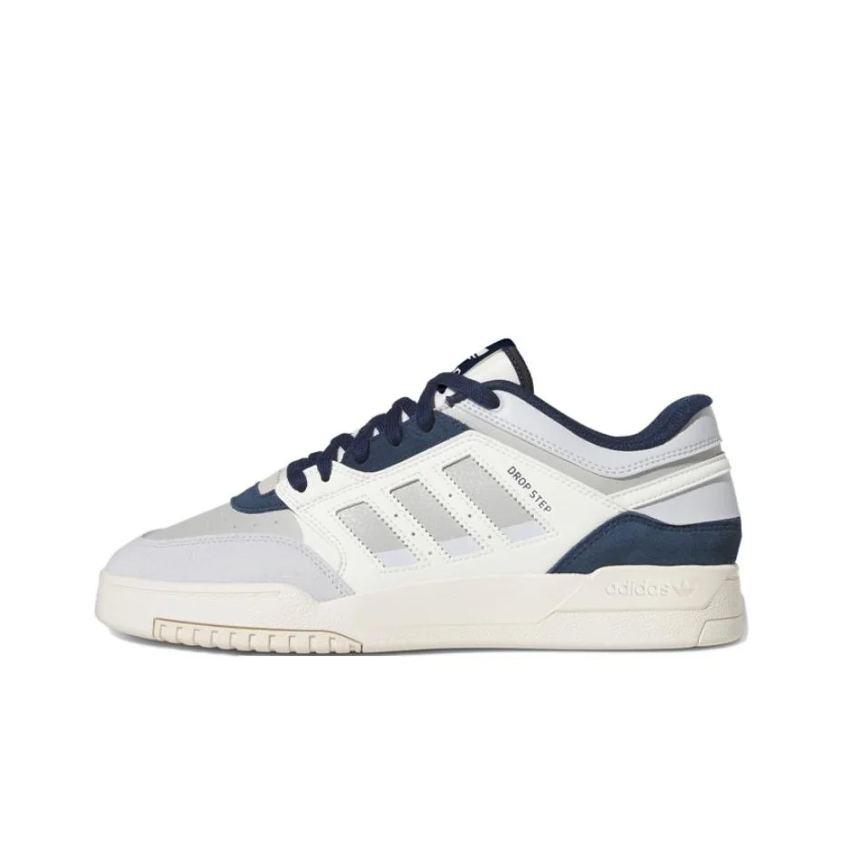 Adidas Originals Drop Step Skateboard Shoes Unisex Low Top Gray White/Light Gray/Light Gray Blue/Black HQ7119