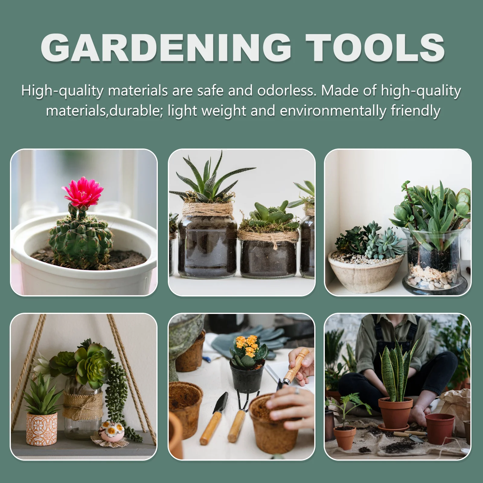 1 Juego de herramientas de jardinería para niños, Mini pala, rastrillo, tenedor, colores brillantes, ligero, plantación para niños, diversión en el jardín al aire libre