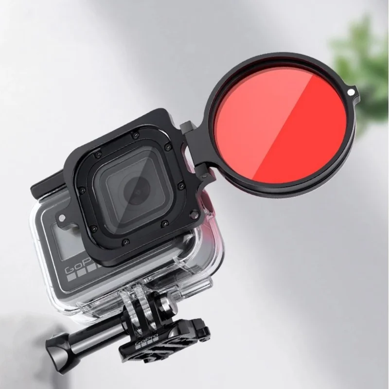 58mm 16x HD Macro Lens Red Purple Diving Filter Adapter Ring for GoPro Hero 11 10 9 8 Lens Cap Waterproof Housing Case Accessory