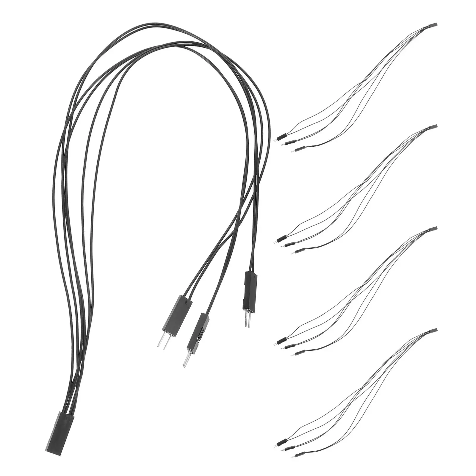 5Pack 2.54mm 2 Pin Jumper Wire Splitter 1 Female to 3 Male Branch Cable for Microcontroller Pcb Breadboard