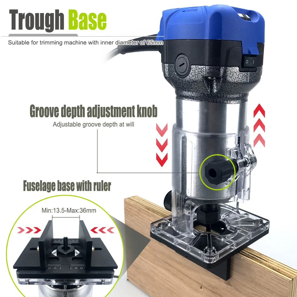2 In 1 Invisible Fastener Opening Punching Locator Woodworking Trimming Slotting Bracket Cabinet Board Side Hole Fixing Fixture